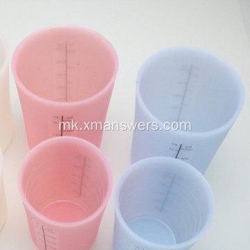 Чаша за пијалок од трајна силиконска пластика FoodGrade со капак